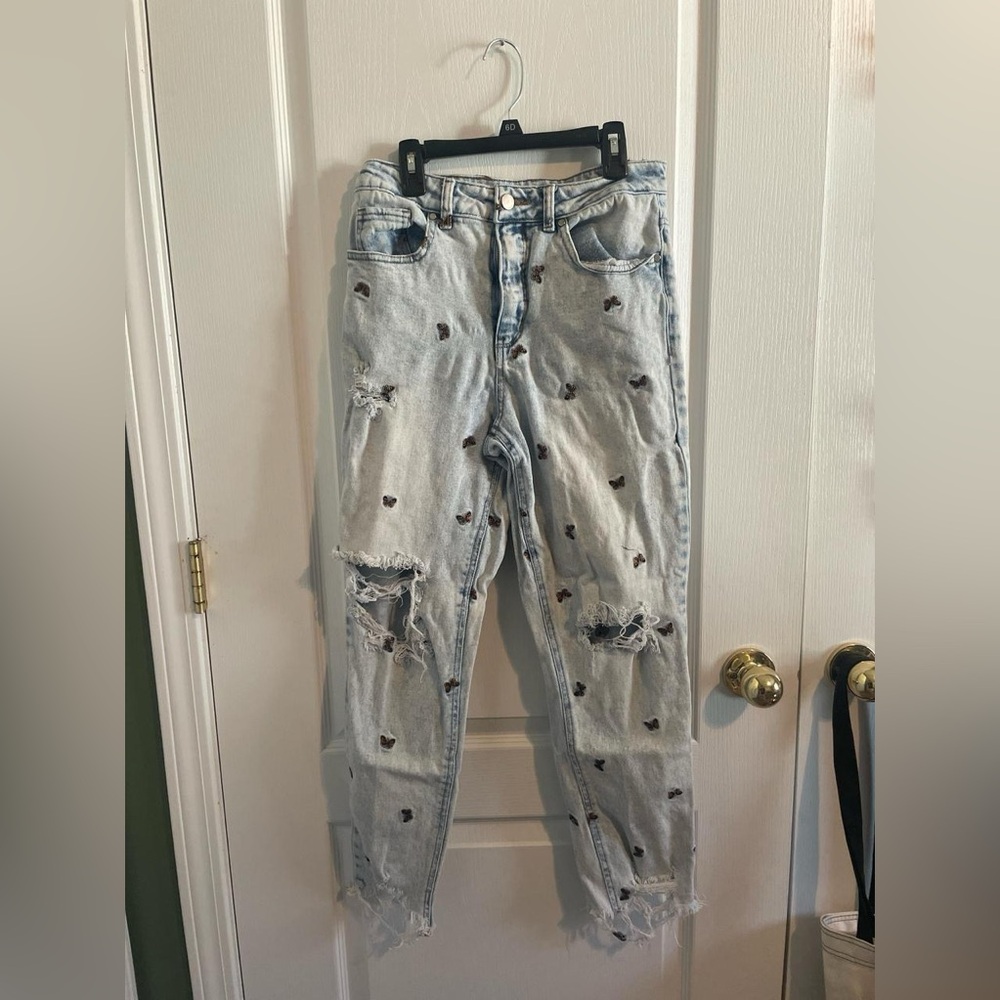 Material Girl Light Wash Embroidered Jeans
